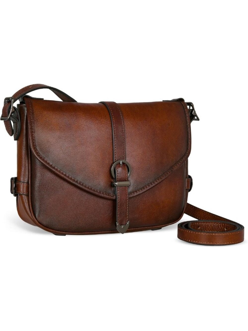 Lightweight Genuine Leather Crossbody Bag for Women | Adjustable Strap Satchel
